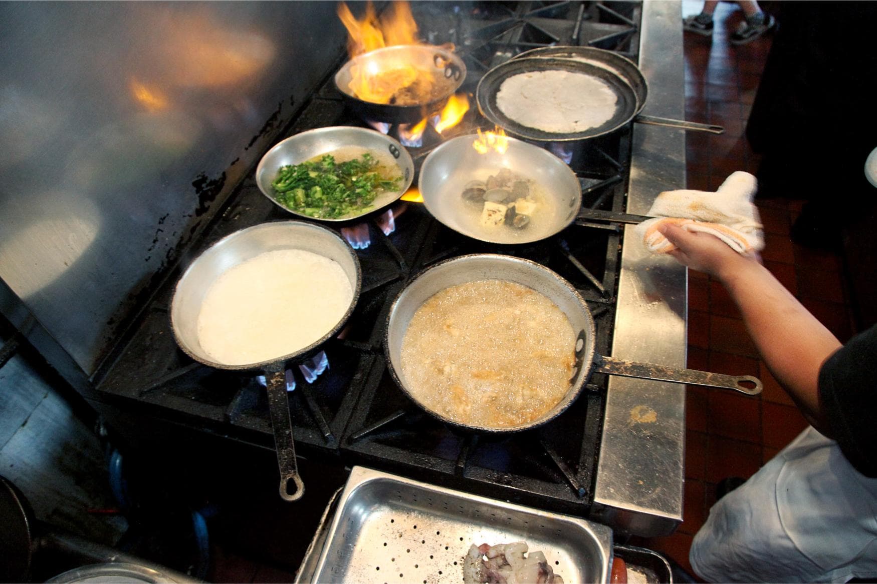 Chef preparing fresh pasta at Bacchus, an Italian restaurant in Richmond